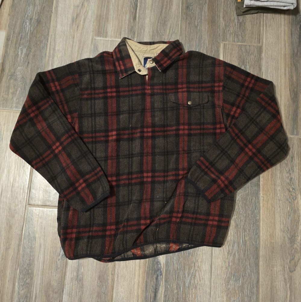 Vintage Y2K Chaps Fleece Quarter Button Pullover